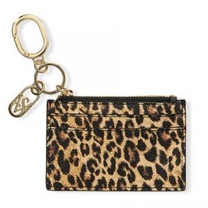 Victoria's Secret Leopard Print Card Holder with Gold Keychain
